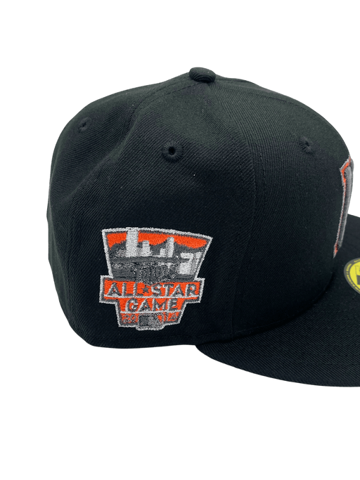 New Era Fitted Hat Adult Minnesota Twins New Era Black Infrared Custom Side Patch 59FIFTY Fitted Hat - Men's