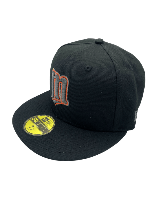 New Era Fitted Hat Adult Minnesota Twins New Era Black Infrared Custom Side Patch 59FIFTY Fitted Hat - Men's