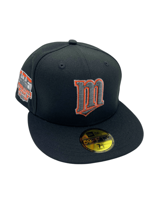 New Era Fitted Hat Adult Minnesota Twins New Era Black Infrared Custom Side Patch 59FIFTY Fitted Hat - Men's
