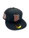 New Era Fitted Hat Adult Minnesota Twins New Era Black Infrared Custom Side Patch 59FIFTY Fitted Hat - Men's