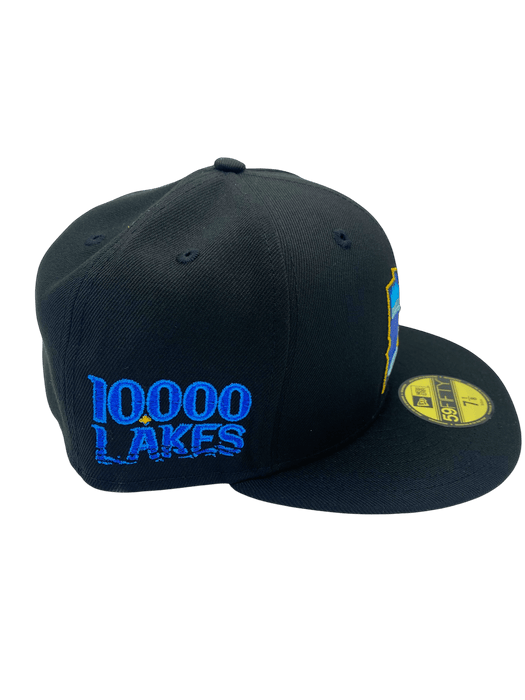 Adult Minnesota Twins New Era Black/Metallic City Connect State Logo 59FIFTY Fitted Hat - Men's