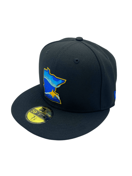 Adult Minnesota Twins New Era Black/Metallic City Connect State Logo 59FIFTY Fitted Hat - Men's