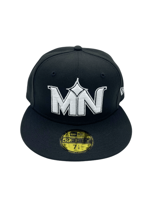 Adult Minnesota Twins New Era Black/White City Connect MN Logo 59FIFTY Fitted Hat - Men's