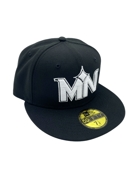 Adult Minnesota Twins New Era Black/White City Connect MN Logo 59FIFTY Fitted Hat - Men's