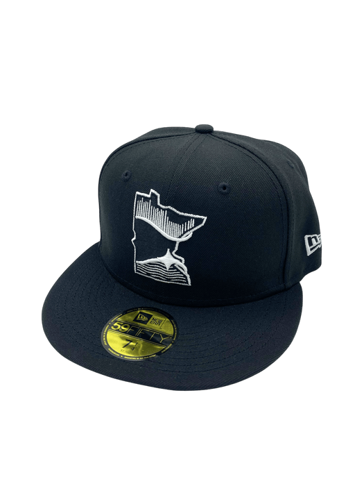 Adult Minnesota Twins New Era Black/White City Connect State Logo On Field 59FIFTY Fitted Hat - Men's