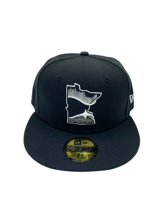 Adult Minnesota Twins New Era Black/White City Connect State Logo On Field 59FIFTY Fitted Hat - Men's