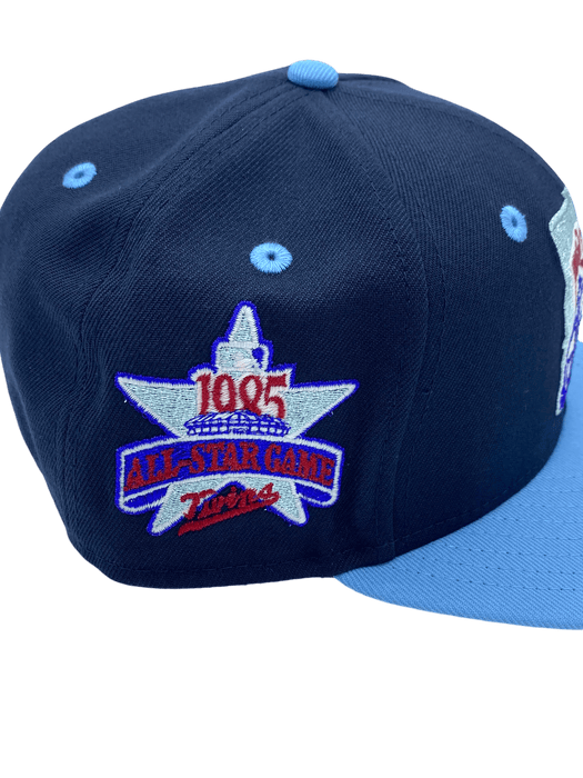 New Era Fitted Hat Adult Minnesota Twins New Era Blue Minny & Paul Custom Side Patch 59FIFTY Fitted Hat - Men's