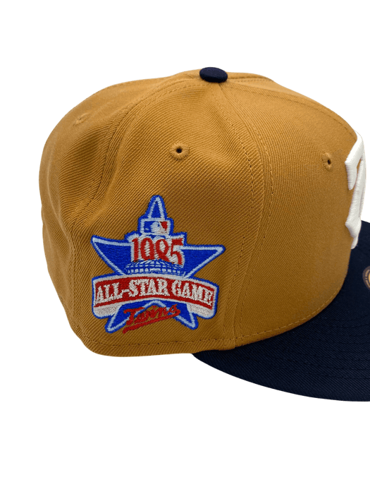 New Era Fitted Hat Adult Minnesota Twins New Era Brown/Navy Custom Side Patch 59FIFTY Fitted Hat - Men's