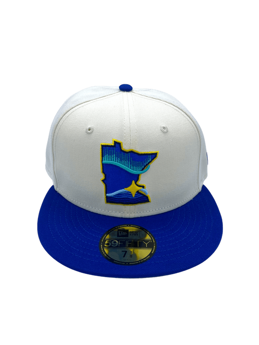 Adult Minnesota Twins New Era Chrome/Blue City Connect State Logo 59FIFTY Fitted Hat - Men's