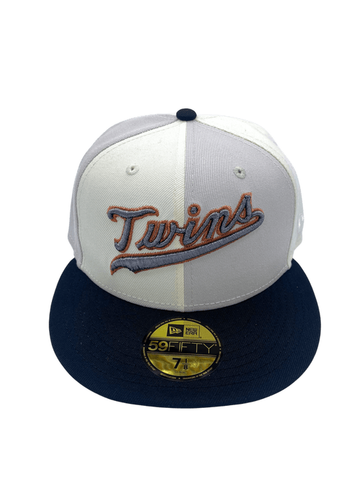 New Era Fitted Hat Adult Minnesota Twins New Era Chrome/Gray Spiral Custom 59FIFTY Fitted Hat - Men's