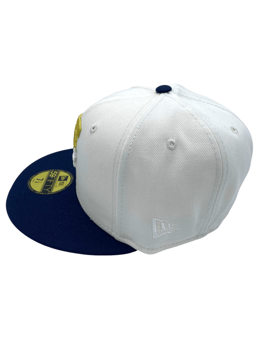 New Era Fitted Hat Adult Minnesota Twins New Era Chrome/Navy Dripped Side Patch 59FIFTY Fitted Hat - Men's