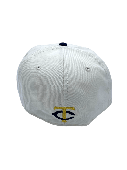 New Era Fitted Hat Adult Minnesota Twins New Era Chrome/Navy Dripped Side Patch 59FIFTY Fitted Hat - Men's