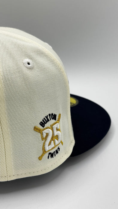 New Era Fitted Hat Adult Minnesota Twins New Era Chrome & Navy Twin Cities Byron Buxton Collection 59FIFTY Fitted Hat - Men's