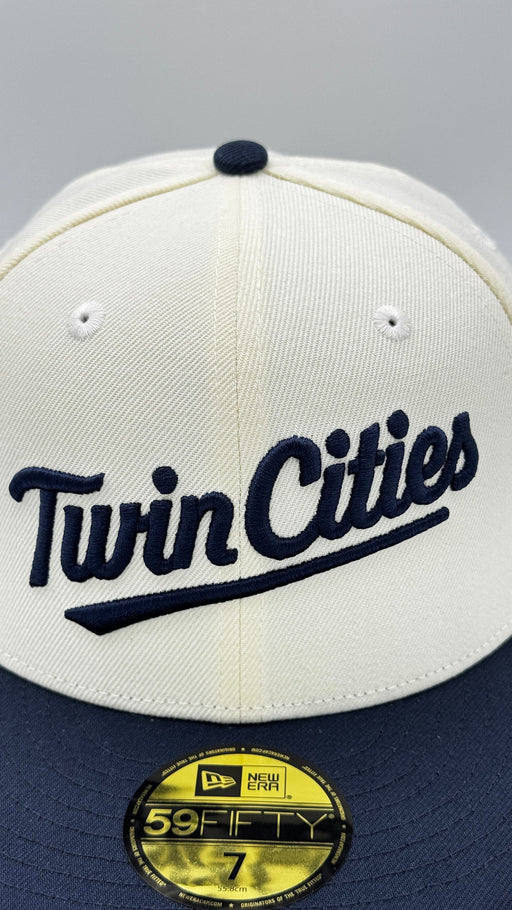 New Era Fitted Hat Adult Minnesota Twins New Era Chrome & Navy Twin Cities Byron Buxton Collection 59FIFTY Fitted Hat - Men's