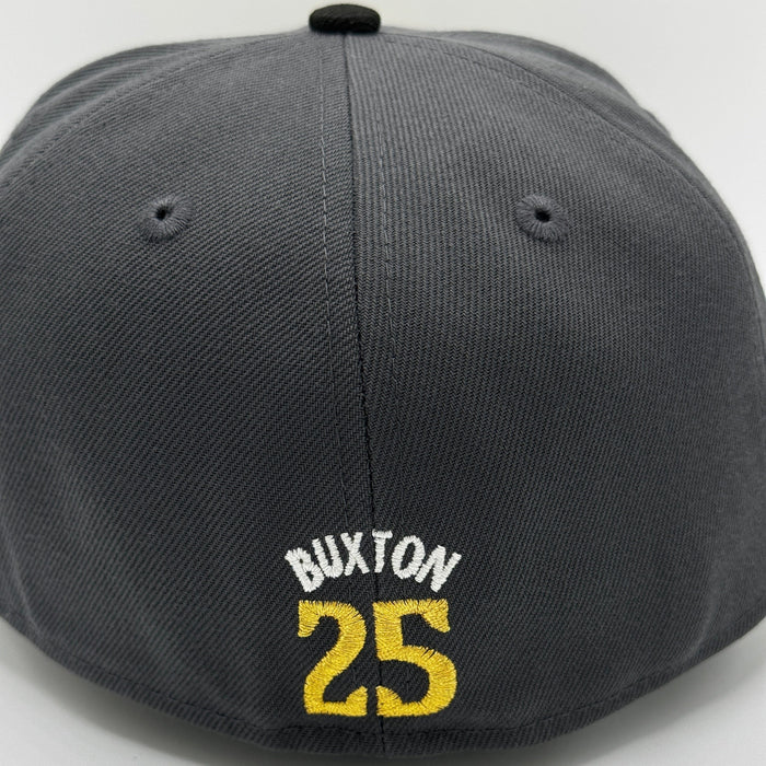 New Era Fitted Hat Adult Minnesota Twins New Era Gray & Black TC Logo Byron Buxton Collection 59FIFTY Fitted Hat - Men's
