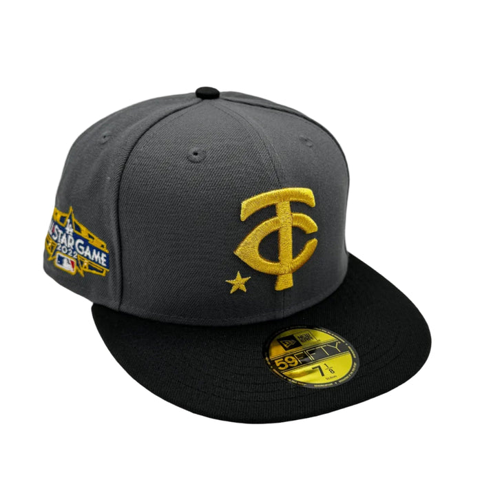 New Era Fitted Hat Adult Minnesota Twins New Era Gray & Black TC Logo Byron Buxton Collection 59FIFTY Fitted Hat - Men's