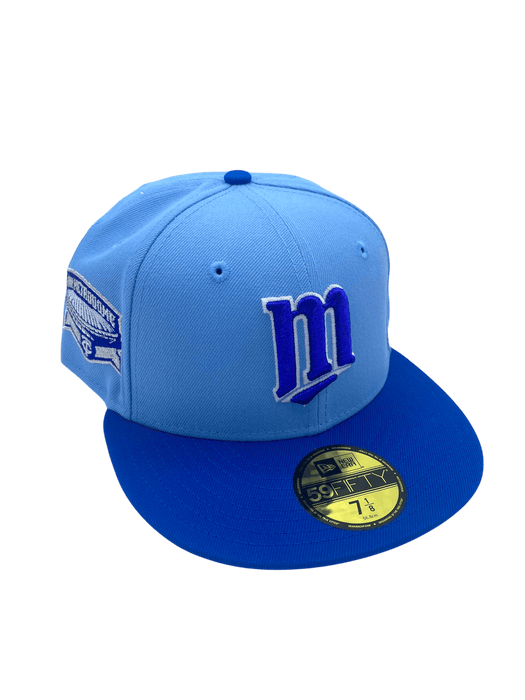 New Era Fitted Hat Adult Minnesota Twins New Era Light Blue/Blue Custom Side Patch 59FIFTY Fitted Hat - Men's