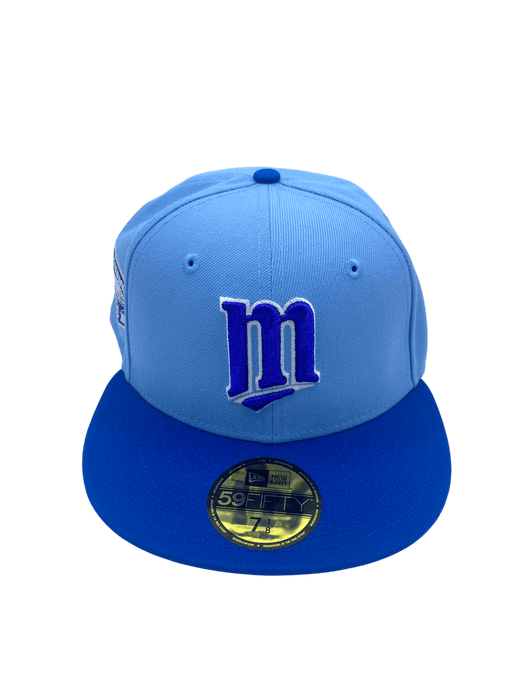 New Era Fitted Hat Adult Minnesota Twins New Era Light Blue/Blue Custom Side Patch 59FIFTY Fitted Hat - Men's