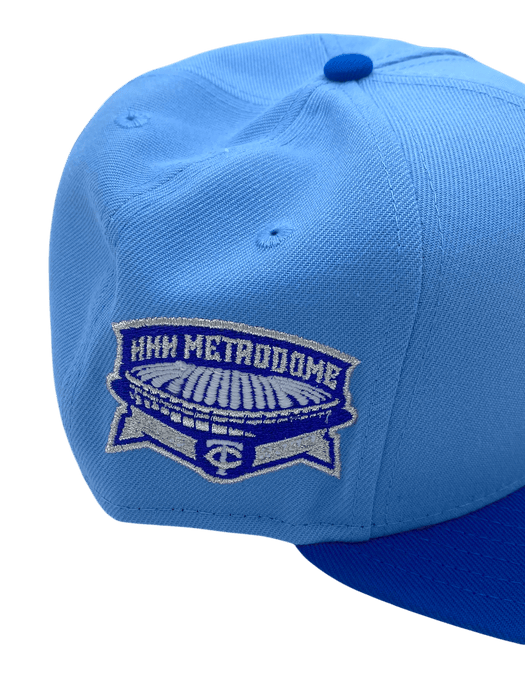 New Era Fitted Hat Adult Minnesota Twins New Era Light Blue/Blue Custom Side Patch 59FIFTY Fitted Hat - Men's