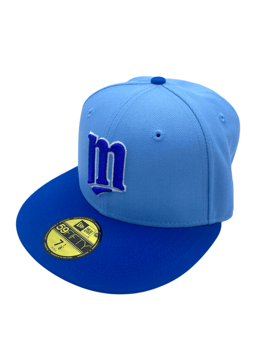 New Era Fitted Hat Adult Minnesota Twins New Era Light Blue/Blue Custom Side Patch 59FIFTY Fitted Hat - Men's