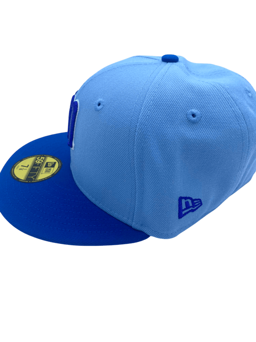 New Era Fitted Hat Adult Minnesota Twins New Era Light Blue/Blue Custom Side Patch 59FIFTY Fitted Hat - Men's