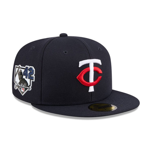 New Era Fitted Hat Adult Minnesota Twins New Era Navy 2026 Jackie Robinson Day Side Patch On Field 59FIFTY Fitted Hat - Men's