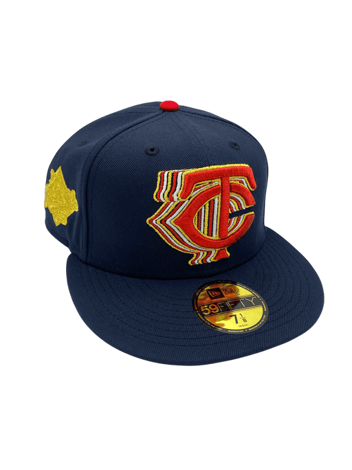 New Era Fitted Hat Adult Minnesota Twins New Era Navy Cascade Custom Side Patch 59FIFTY Fitted Hat - Men's