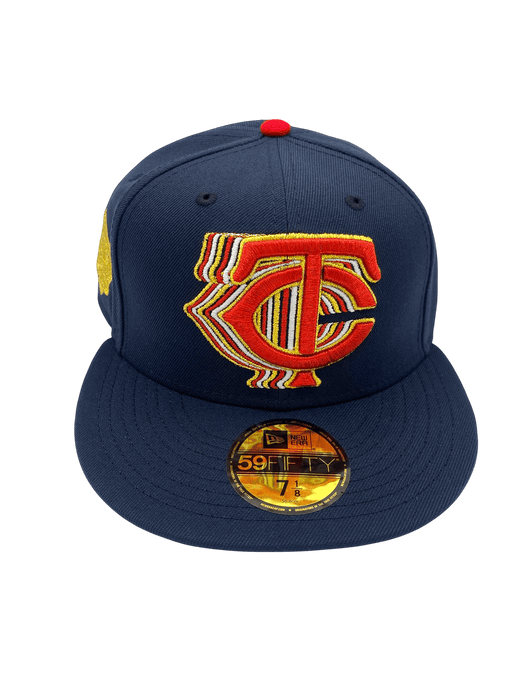 New Era Fitted Hat Adult Minnesota Twins New Era Navy Cascade Custom Side Patch 59FIFTY Fitted Hat - Men's