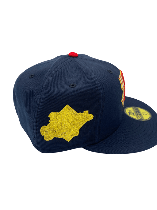 New Era Fitted Hat Adult Minnesota Twins New Era Navy Cascade Custom Side Patch 59FIFTY Fitted Hat - Men's