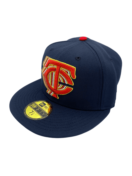 New Era Fitted Hat Adult Minnesota Twins New Era Navy Cascade Custom Side Patch 59FIFTY Fitted Hat - Men's