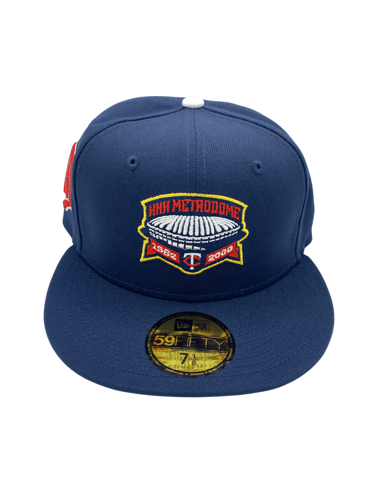 Adult Minnesota Twins New Era Navy Metrodome Side Patch 59FIFTY Fitted Hat - Men's