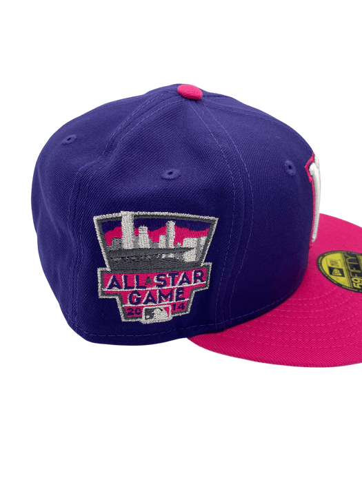 New Era Fitted Hat Adult Minnesota Twins New Era Purple/Pink Casino Custom Side Patch 59FIFTY Fitted Hat - Men's
