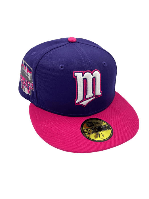 New Era Fitted Hat Adult Minnesota Twins New Era Purple/Pink Casino Custom Side Patch 59FIFTY Fitted Hat - Men's