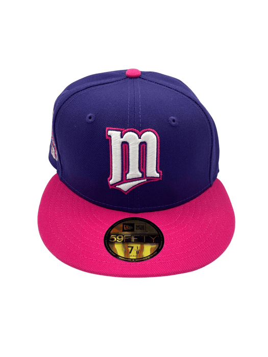 New Era Fitted Hat Adult Minnesota Twins New Era Purple/Pink Casino Custom Side Patch 59FIFTY Fitted Hat - Men's