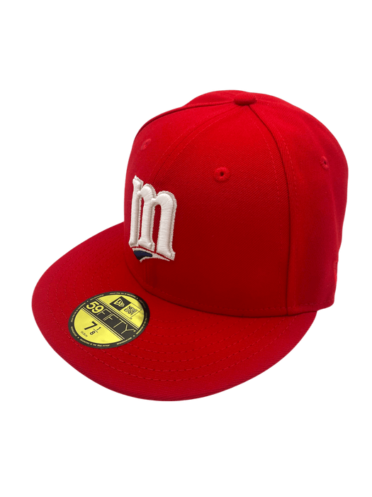 New Era Fitted Hat Adult Minnesota Twins New Era Red 40 Custom Side Patch 59FIFTY Fitted Hat - Men's