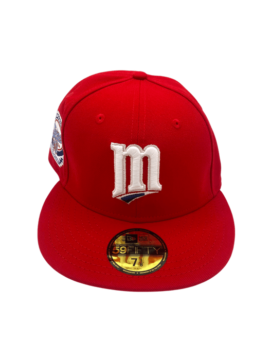 New Era Fitted Hat Adult Minnesota Twins New Era Red 40 Custom Side Patch 59FIFTY Fitted Hat - Men's