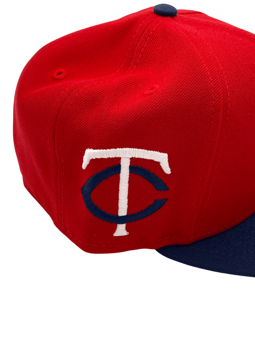 Adult Minnesota Twins New Era Red/Navy Minnie & Paul Side Patch 59FIFTY Fitted Hat - Men's