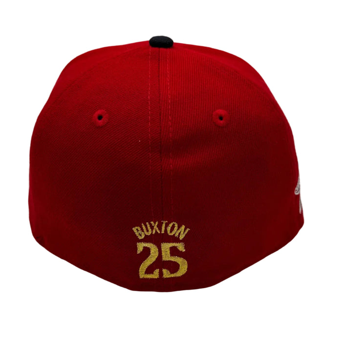 New Era Fitted Hat Adult Minnesota Twins New Era Red & Navy TC Logo Byron Buxton Collection 59FIFTY Fitted Hat - Men's