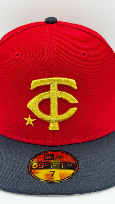 New Era Fitted Hat Adult Minnesota Twins New Era Red & Navy TC Logo Byron Buxton Collection 59FIFTY Fitted Hat - Men's