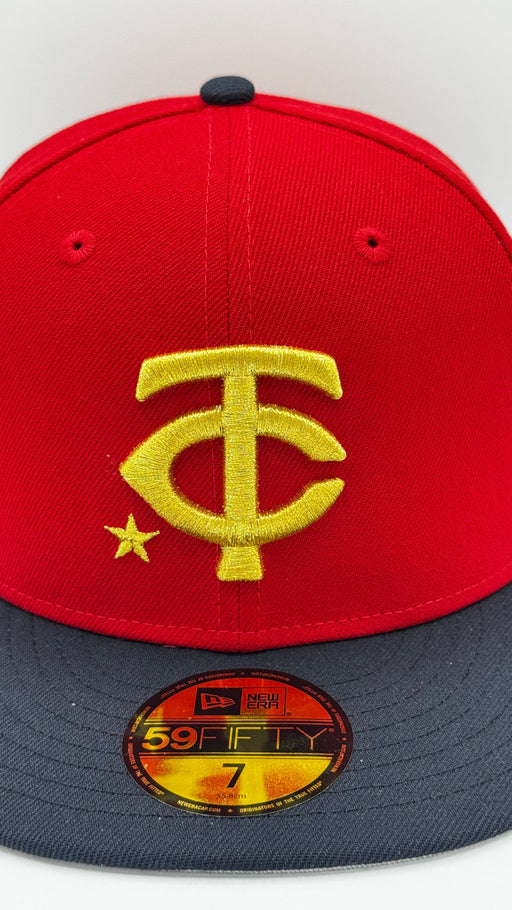 New Era Fitted Hat Adult Minnesota Twins New Era Red & Navy TC Logo Byron Buxton Collection 59FIFTY Fitted Hat - Men's