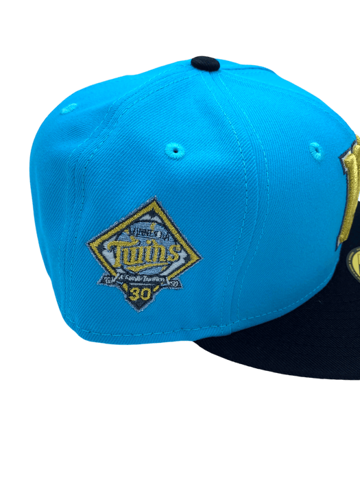 New Era Fitted Hat Adult Minnesota Twins New Era Teal/Black Custom Side Patch 59FIFTY Fitted Hat - Men's