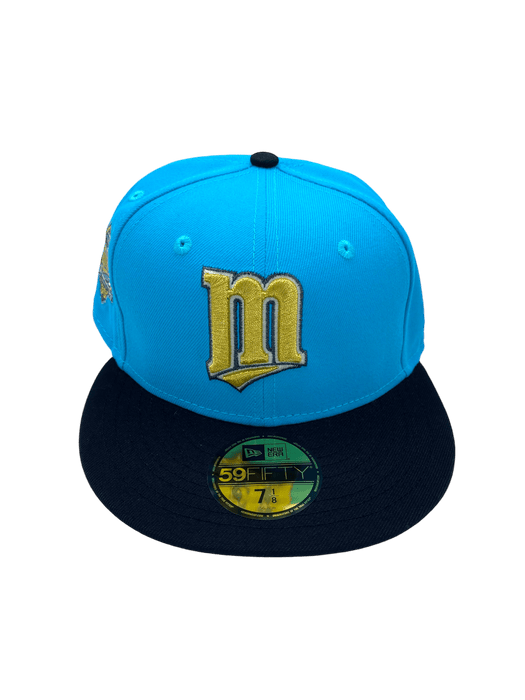 New Era Fitted Hat Adult Minnesota Twins New Era Teal/Black Custom Side Patch 59FIFTY Fitted Hat - Men's