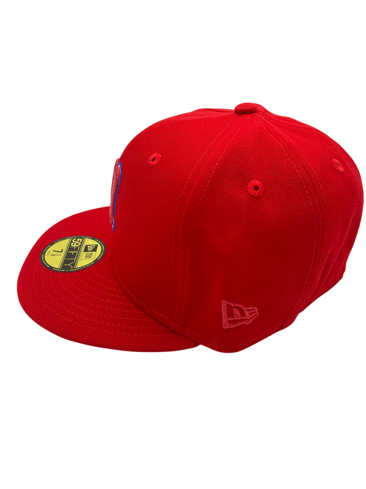 New Era Fitted Hat Adult Minnesota Twins New Era Very Red Bomba Custom Side Patch 59FIFTY Fitted Hat - Men's