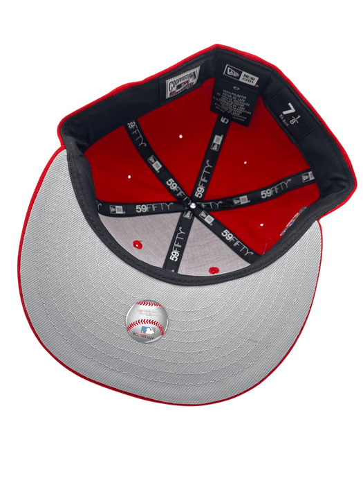 New Era Fitted Hat Adult Minnesota Twins New Era Very Red Bomba Custom Side Patch 59FIFTY Fitted Hat - Men's