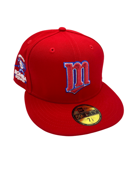 New Era Fitted Hat Adult Minnesota Twins New Era Very Red Bomba Custom Side Patch 59FIFTY Fitted Hat - Men's