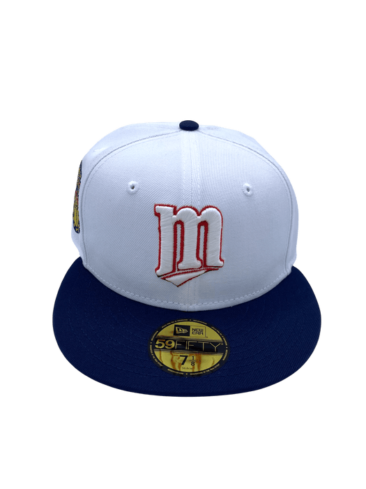 Adult Minnesota Twins New Era White/Navy American League Side Patch 59FIFTY Fitted Hat - Men's