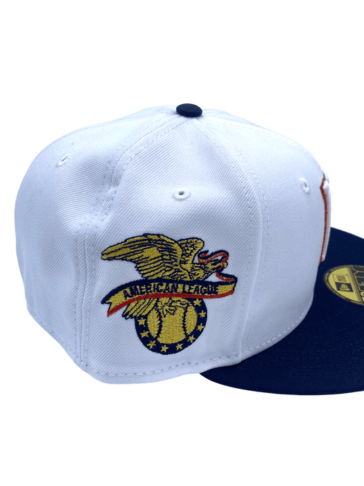 Adult Minnesota Twins New Era White/Navy American League Side Patch 59FIFTY Fitted Hat - Men's