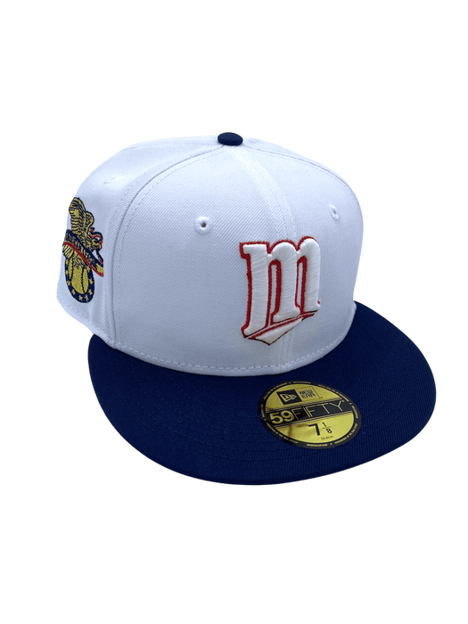Adult Minnesota Twins New Era White/Navy American League Side Patch 59FIFTY Fitted Hat - Men's