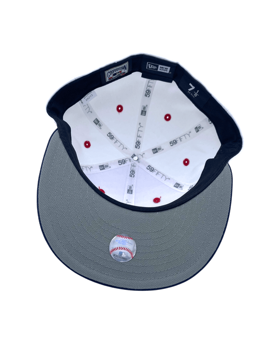 New Era Fitted Hat Adult Minnesota Twins New Era White/Navy Custom Side Patch 59FIFTY Fitted Hat - Men's