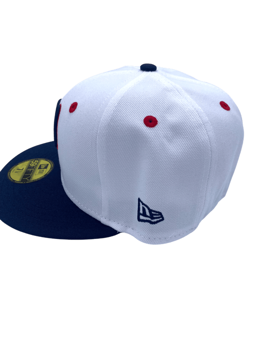 New Era Fitted Hat Adult Minnesota Twins New Era White/Navy Custom Side Patch 59FIFTY Fitted Hat - Men's